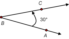 Angle B is 30 degrees.